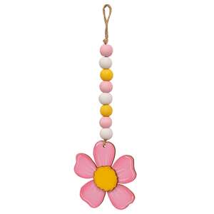 Beaded Pink Flower Ornament - 2 Asstd.