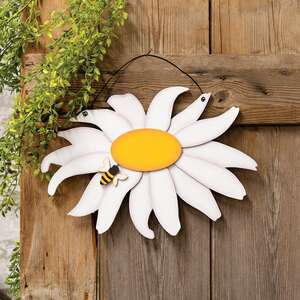 Layered Wood Daisy & Bee Hanger