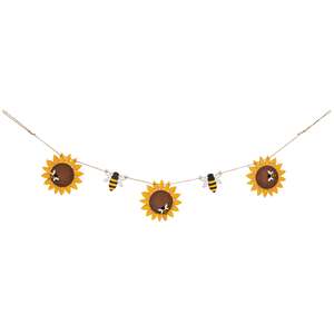 Sunflower & Bee Wooden Garland