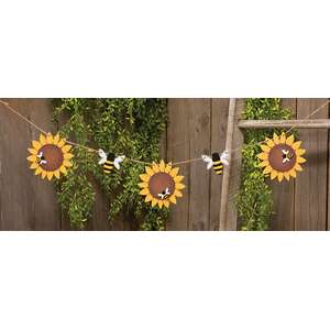 Sunflower & Bee Wooden Garland