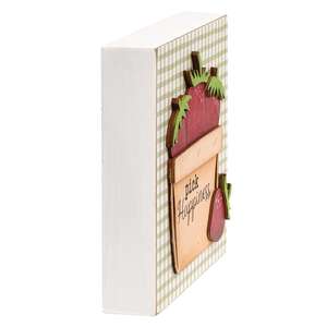 Pick Happiness Strawberries Layered Box Sign