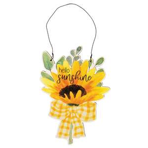 Hello Sunshine Sunflower Ornament - 3 Asstd.