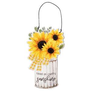 Hello Sunshine Sunflower Ornament - 3 Asstd.