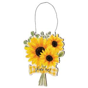Hello Sunshine Sunflower Ornament - 3 Asstd.