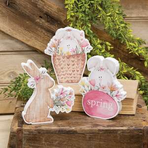 Bunny Basket Chunky Wooden Sitter - 3 Asstd.