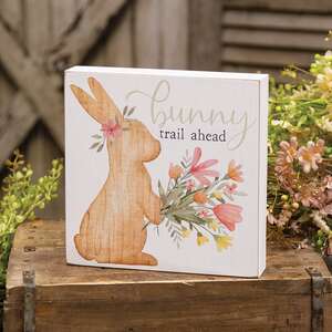 Bunny Trail Ahead Square Box Sign