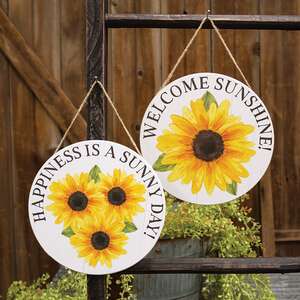 Sunny Day Round Sunflower Sign - 2 Asstd.