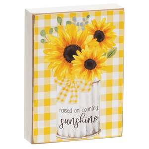 Sunflower Gingham Mini Rectangle Block - 3 Asstd.