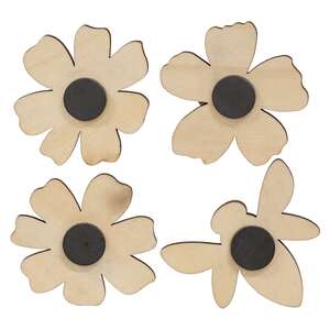 4 Set - Flowers & Bee Wooden Magnet