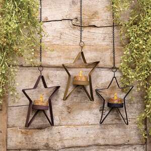 Whimsical Tealight Star - Hanging (Timer) - 3 asst.