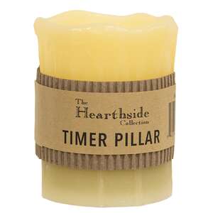 Ivory Pillar Timer Candle - 3"x 4"