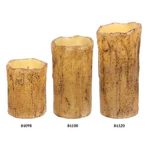 Burnt Ivory Drip Timer Pillar - 3" x 6"