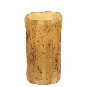 Burnt Ivory Drip Timer Pillar - 3" x 6"