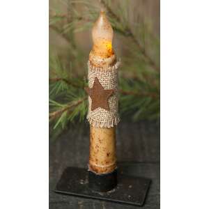 Burlap Star Taper in Burnt Ivory - 6"