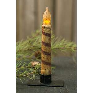 Burnt Ivory Candy Cane Timer Taper - 6"
