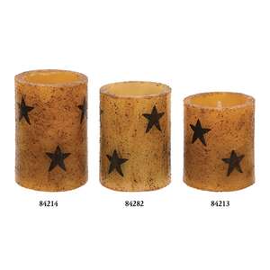 Star Timer Pillar - Burnt Mustard - 3.5" x 3";
