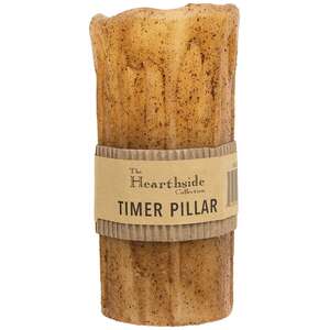 Burnt Ivory Timer Drip Pillar - 3" x 7"