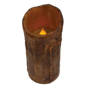 Burnt Mustard Drip Timer Pillar - 7" x 3"
