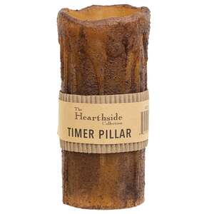 Burnt Mustard Drip Timer Pillar - 7" x 3"