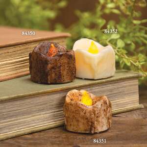 Flickering Timer Tealight - Burnt Mustard