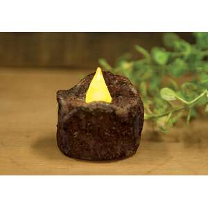 Flickering Timer Tealight - Burnt Mustard