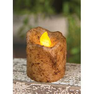 Mini Dripped Timer Pillar - Burnt Ivory - 1.5" Dia