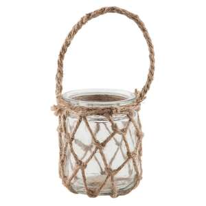 Glass Jar with Rope Netting BB6A852;