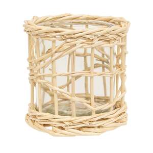 White Willow Wrapped Glass Votive Jar, 4" x 4" BB9A1163W;