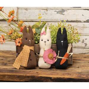 3 Set - Stuffed Primitive Baby Bunny Hangers