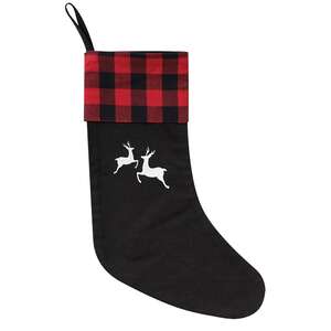 Red Buffalo Check Reindeer Stocking -