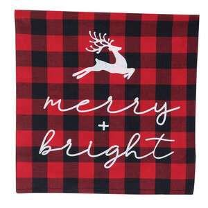 Merry & Bright Buffalo Check Pillow -