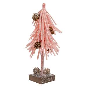Pink Glittered Foamy Needle Pinecone Tree, 8"H 18464;