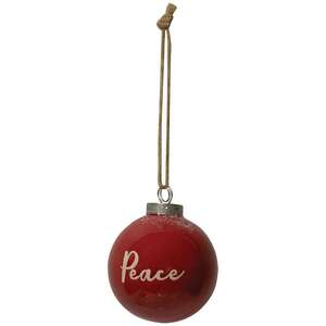 Red Ceramic Peace Ornament -