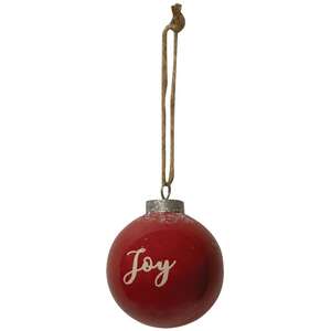 Red Ceramic Joy Ornament -