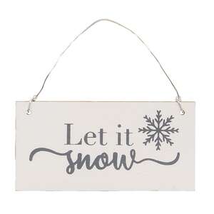 White Christmas Wood Ornament, 3/Set -