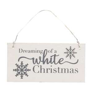 White Christmas Wood Ornament, 3/Set -