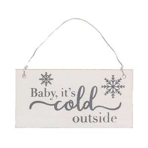 White Christmas Wood Ornament, 3/Set -