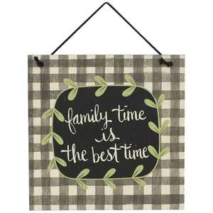Family Time is the Best Time Wooden Hanger - 3 asst