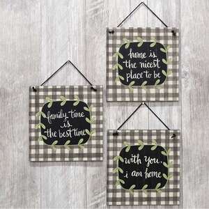 Family Time is the Best Time Wooden Hanger - 3 asst