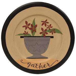 Gather and Blessed Floral Plate - 2 asst