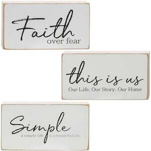 Faith Over Fear Rectangular Block - 3 asst -