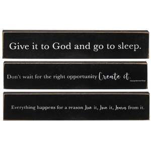 Give it to God Wooden Block - 3 asst -