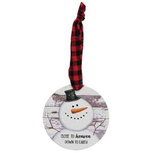Happy Snowman Shiplap Ornaments - Set of 3