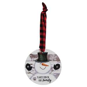 Happy Snowman Shiplap Ornaments - Set of 3