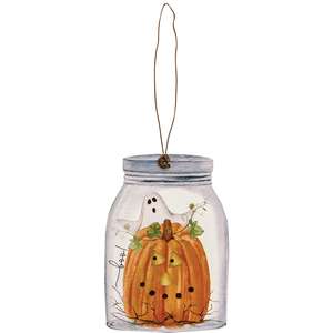 Happy Fall Mason Jar Ornaments 3/Asst