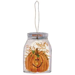 Happy Fall Mason Jar Ornaments 3/Asst