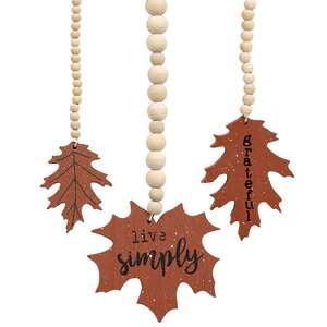 Beaded Fall Leaves, 3/Set