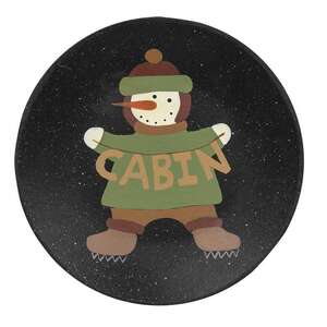 Lodge and Cabin Snowman Plates - 2 Asst