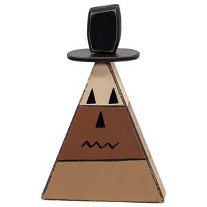 Distressed Wooden Top Hat Candy Corn Sitter