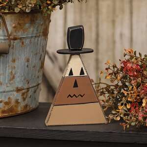 Distressed Wooden Top Hat Candy Corn Sitter